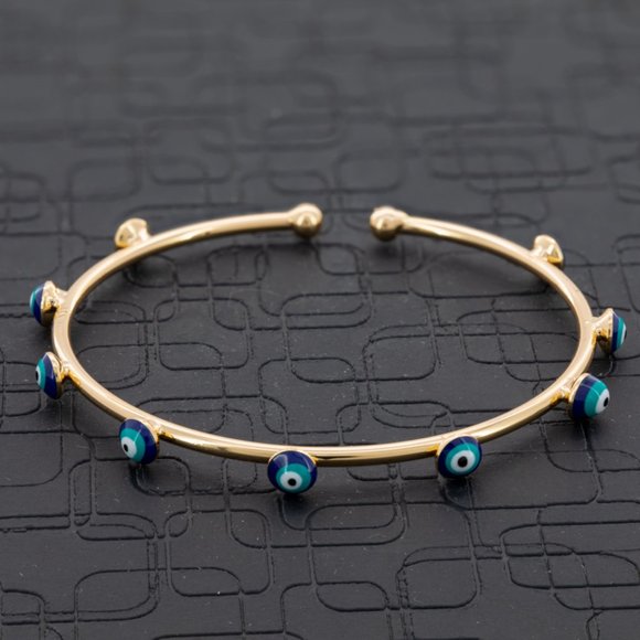 4 braceletsEvil eye, Nazar Gold Metal, talisman, open cuff, turkish eye - Picture 14 of 16